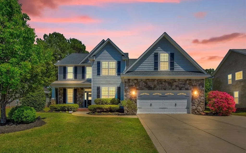Exterior view of the recently purchased Fayetteville, NC home