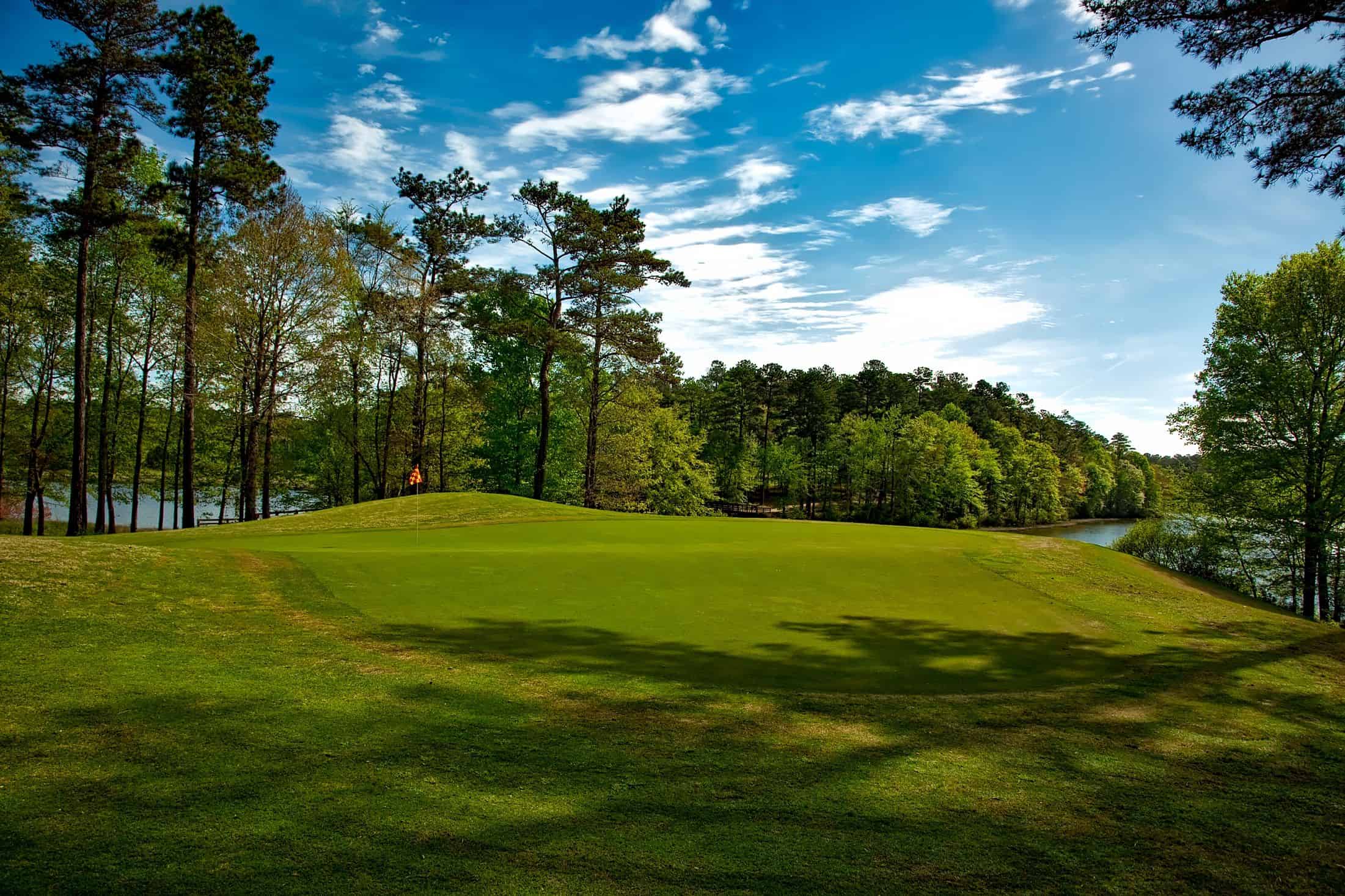 Golf course with lake in Moore County NC near Fort Bragg